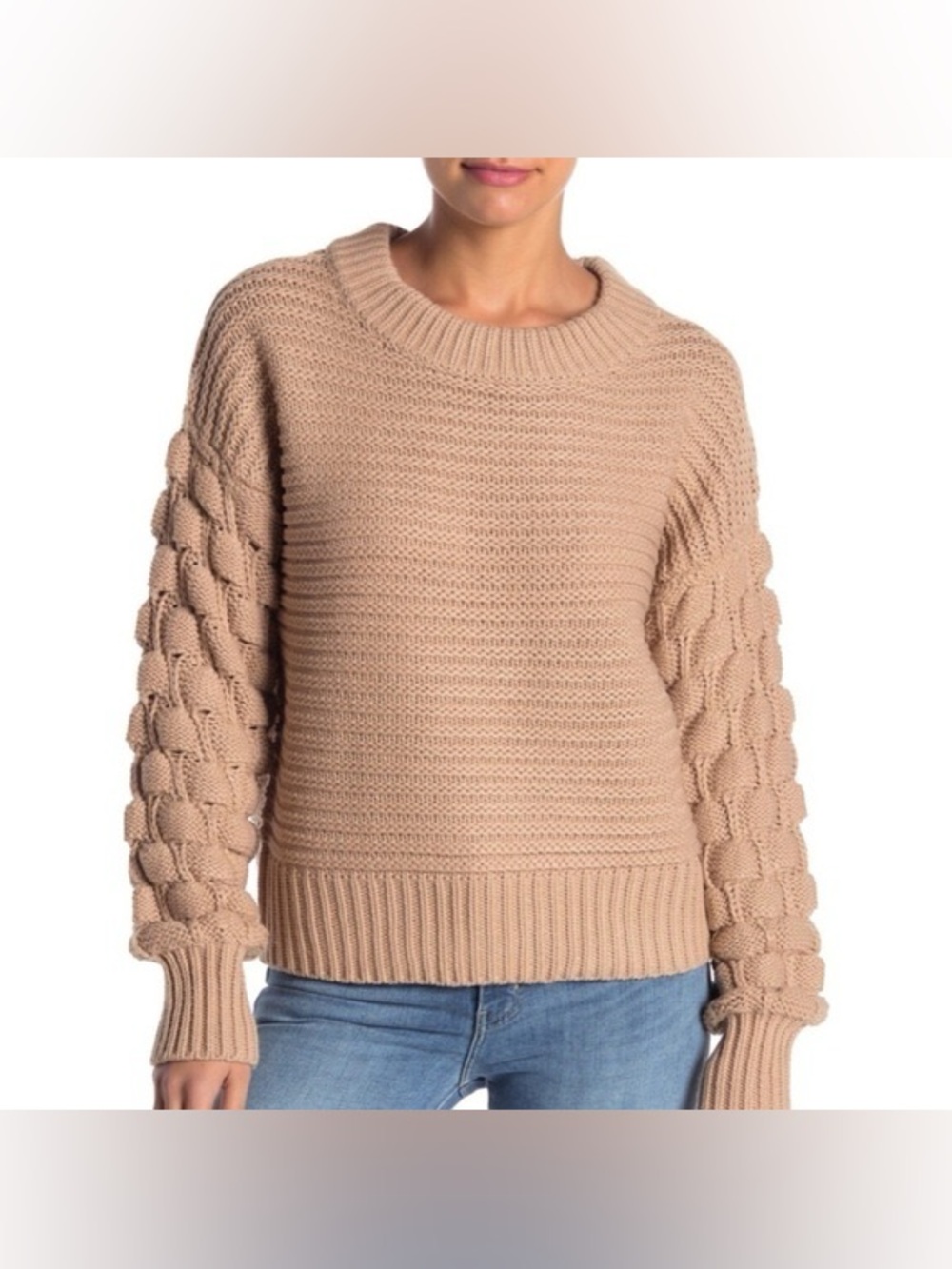 Elodie Bubble Sleeve Pullover Sweater